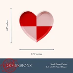 Bonjour Fete Heart Checker Plates 8.3"X 7.75" Valentine's Day Pk New. Price: $20.00.