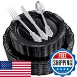 Dayammi 150 Pcs Plastic Plates Silverwareblack New. Price: $59.76.