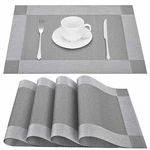 Giverare Placemats Set Of 4, Heat-resistant Woven 12 X 18 Inches, Silver+gray New. Price: $11.90.
