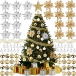 Skylety 104 Pcs Christmas Tree Decorations Set, Gold & Sliver And Silver New. Price: $68.99.