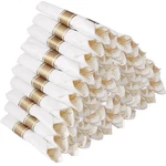 Goodluck 50 Pack Pre Rolled Gold Glitter Plastic Silverware, Wrapped Cutlery ... New. Price: $40.52.