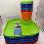 New Great Bright-colored 6 Pack Plates And Cups. Perfect For Entertaining. Price: $19.00.