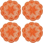 Uxcell Crochet Doilies, 4PCS 8" - Handmade Cotton Coaster, Orange New. Price: $18.48.