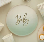 Green Baby Shower Neutral Gender Party Tableware Decorations Plates Cups Napkins New. Price: $29.77.