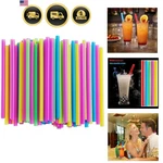 Assorted Bright Colors Jumbo Smoothie Straws, Wide Plastic Disposable Milksha... New. Price: $24.31.