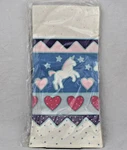 Vintage Hallmark Unicorn Hearts Paper Cover Tablecloth 54" X 102 Usa Made New. Price: $12.95.