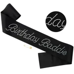 "birthday Baddie Sash For Women Girls, Black With Rhinestone Letter ... New. Price: $9.63.