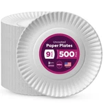 500 Pack Uncoated 9 Inch, Everyday Disposable Plates, White Dinner Pla... New. Price: $43.72.
