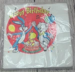 Vintage Futura Looney Tunes Happy Birthday Napkins White Red New Old Stock. Price: $14.99.