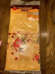 Vtg Plastic Table Cover New Fall Floral Greenbrier International 54X108. Price: $6.50.