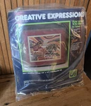 Vintage 1982 Creative Expressions Mustang Mirage Wild Horse Needlepoint Kit 3837 New. Price: $45.00.