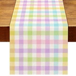 Nepnuser Linen Spring Easter Buffalo Check Plaid Table 13" X 90", Multi-color New. Price: $11.94.