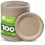 Munfix 100% Compostable Paper Plates Pack, 6 Heavy Inch, Brown New. Price: $23.23.