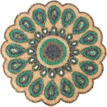 Cleentable Round Beaded Mat - 13" Dia Pack Of 1, Golden Green New. Price: $35.99.