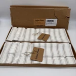 Solino Home Set- 8 Woven 100% Linen Placemats Capri Ticking Stripe Natural White New. Price: $39.99.