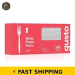 Gusto Heavy Duty Disposable Plastic Forks 500-PACK White New. Price: $58.99.