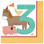 Barnyard Animals Farm Pig Horse Chick 3RD Birthday Party Paper Luncheon Napkins New. Price: $15.99.