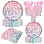 Askljeby 168 Pcs Mermaid Birthday Party Decorations Plates Set For 24 Guests, Li New. Price: $34.12.