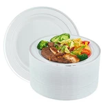 Vplus 100 Piece Inch Silver Plastic Plates Disposable, Heavy Duty White El... New. Price: $47.26.
