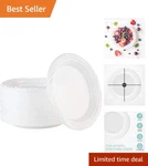 Elegant 100 Count Disposable 6 Inch White Plastic Dessert Plates For Any Event New. Price: $20.99.