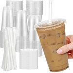 Dealusy 100 Pack - 24 Clear Plastic Cups With Lids And Oz, New. Price: $54.56.