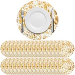 50 Pcs Disposable Gold Placemats Set 13 Inch Round Foil Mesh Pressed Tab... New. Price: $29.59.