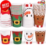 48PCS Merry Christmas Disposable Cups 9OZ Snowflake Santa Elk Holiday - Us New. Price: $40.79.