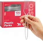 Gusto 100 Pack Heavy Duty Disposable Clear Plastic Forks - Basic Cutlery New. Price: $15.00.