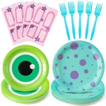 Monster Party Supplies - 96PCS Plates Napkins Plastic Forks Girl Boy Little P... New. Price: $31.41.