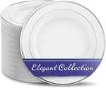 Platos Desechables Plastico 10.25 Paquete 100 Blancos Y Dorados Para Bodas New. Price: $62.99.