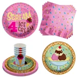 64 Piece Scream Four" Ice 4TH Birthday Party Supplies For 16 Tableware New. Price: $28.44.