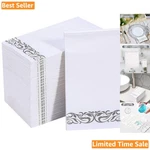 Soft Absorbent 3-PLY Napkins With Silver Trim Perfect For Stylish Gatherings New. Price: $37.99.