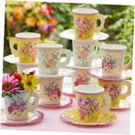 Talking Tables 24 X Vintage Floral Paper Tea Cups & Saucer Set, Disposable New. Price: $24.53.