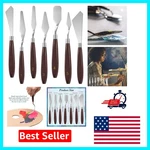 Versatile 7 Pcs Art Spatula Set With Wooden Handle - Perfect For Color Mixing New. Price: $24.99.