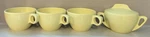 Prolon Ware Vintage Melamine Sugar Bowl With Lid & 3 Coffee Cups, Pale Yellow Used. Price: $6.00.