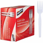 Genuine Joe Medium-heavyweight Plastic Forks Disposable White 100 / Box New. Price: $14.22.