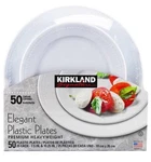 Kirkland Signature Elegant Plastic 50* Plates Premium Heavyweight 7.5/10.25 New. Price: $21.95.