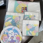 Of 5 Pastel Easter Egg Party Supplies Plates Napkins Table Cloth New. Price: $12.00.