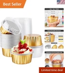 Disposable Ramekins, Gold 50PCS 5OZ Aluminium Foil Baking Cups With Lids... New. Price: $25.14.
