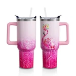 Flamingo Gifts 40 Oz Tumbler With Handle Lid Straw, Pastel Aesthetic Stai... New. Price: $41.55.