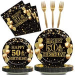 96PCS 50TH Birthday Party Tableware Set, Back In 1976 Decorati... New. Price: $26.08.