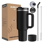 Murricon 40 Oz Tumbler With Handle Straw,reusable Vacuum Ounces, Black New. Price: $33.71.