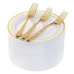 I00000 144 Small Plastic Dessert Plates Set Include 72 Pcs Gold Plate... New. Price: $50.05.