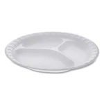 Pactive 0TH100110000 Foam Dinnerware 3-COMPARTMENT Plate 9" White New. Price: $38.70.