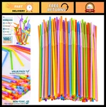 100PCS Colorful Flexible Disposable Bendy Straws - 12.8" Extra Long Party Decor New. Price: $19.99.