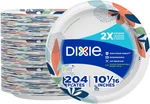 Dixie Large Paper Plates, 10 Inch, 204 Count, 2X Stronger*, Microwave-safe, Soak New. Price: $47.86.