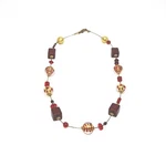 Murano Glass Fantasia Necklace Red Gold New. Price: $69.99.