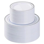 200PCS Silver Plastic Plate, Disposable Party Plates With 100 Dinner A... New. Price: $82.05.