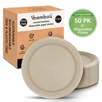 Ibambo Bamboo Disposable Paper Plates - 9 Inch, 50 Pack, Compostable New. Price: $17.97.