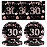 30TH Birthday Party Dessert Plates Napkins Tableware Set For 20 Guests Decor New. Price: $21.23.